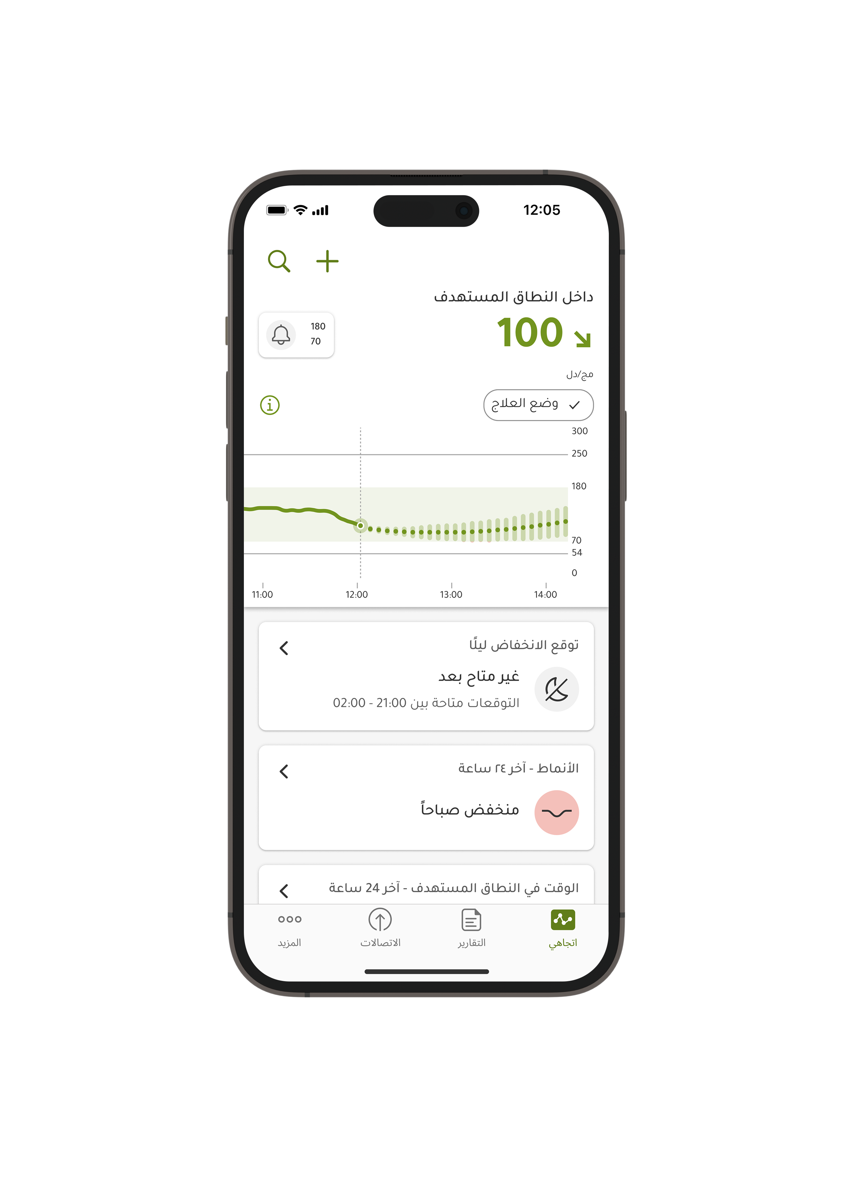  لقطة للشاشة الرئيسية في mySugr معارف جلوكوز.