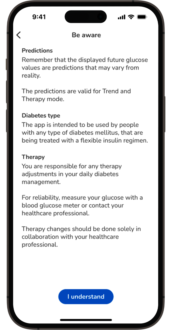  Screenshot of the SmartGuide Predict apps awareness screen.